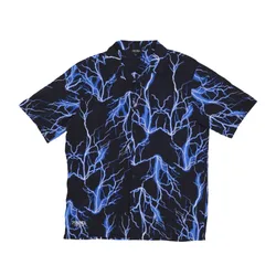 Camicia Manica Corta Uomo All Over Lightning Shirt Black/blue