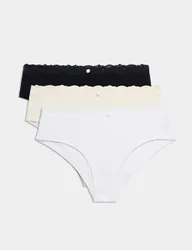 Pack Pointelle Brazilian Knickers Black Mix female