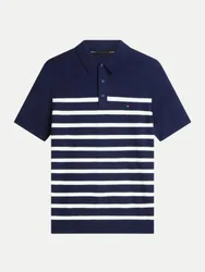 Regular-Fit Strick-Poloshirt Blau L