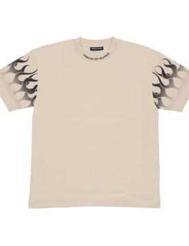 Maglietta Uomo Flames Tee Sand/black