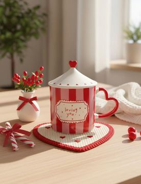 Tazza con motivo di San Valentino - rosso