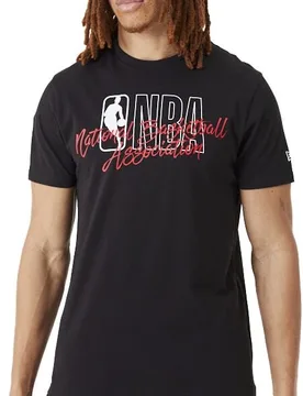 T-Shirt - Script Tee - NBA Logo - S bis XXL - Größe S - schwarz - Unisex - unisex - New Era - NBA - FashionsVida