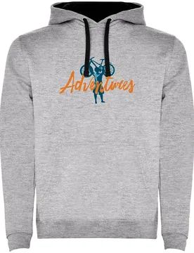 Felpa Con Cappuccio Adventures Two-colour Heather Grey / Black - Kruskis - FashionsVida