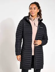 Nula Micro Hooded Longline Puffer Jacket Black female