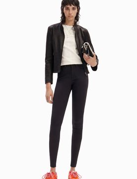 Vaqueros Slim push-up, Mujer, Algodon, Negro, 34
