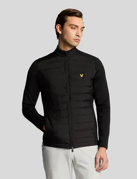 Men's Golf Hybrid Quilted Jacket in Black - Lyle & Scott - FashionsVida