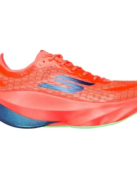 Skx Aero Tempo Running Shoes Coral Textile / Blue / Green Trim UK 5 Women - Skechers - FashionsVida