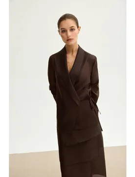 Chaqueta de mujer de organza y corte recto - Bimani - FashionsVida