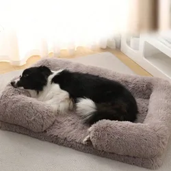 Pieza Cama cuadrada de peluche cálida y cómoda para perros grandes, perros medianos, alfombra para mascotas, sofá para mascotas, cama para gatos, c