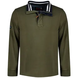 Felpa Con Mezza Zip Classics Henley Army Khaki Green XL