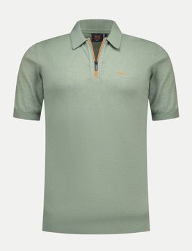 Poloshirt mit Reißverschluss Grün XXL