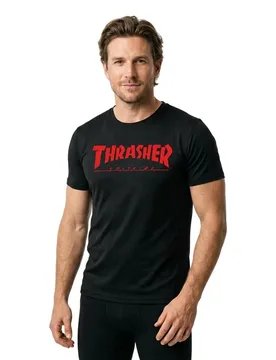 T-shirt à Manches Courtes X Spitfire Big Head Jake Black S ,Femme - Thrasher - FashionsVida