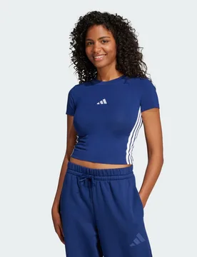 T-shirt Essentials 3-Stripes Slim Baby 2XS Dark Blue / White - Adidas - FashionsVida