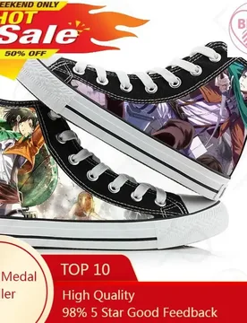 Anime Shingeki no Kyojin Cosplay Print Canvas Shoes Attack On Titan Eren Jaeger High Top Canvas Sneakers Casual Shoes - Aliexpress - FashionsVida