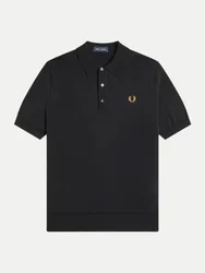 Strick-Poloshirt Schwarz XXL