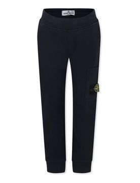 Stone Island Pantaloni blu con logo