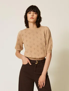 Twinset Pull avec motif de caurs - TWINSET - FashionsVida