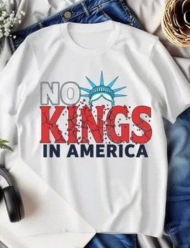 NO KINGS IN AMERICA T-shirt Anti-Authoritarian Protest Tee: "No Kings" Political Design Y2k Top Women Clothes Aesthetic Shirts - Aliexpress - FashionsVida
