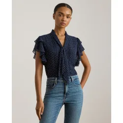 Blusa de mujer vaporosa con mangas volante
