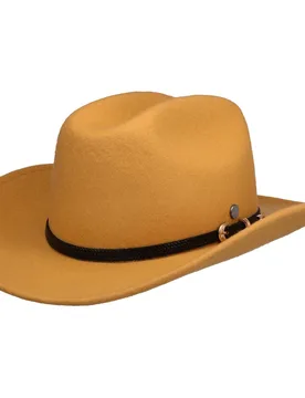 Jornick Wool Western Hat by - mustard - Unisex - Size: S (55-56 cm) - Lierys - FashionsVida