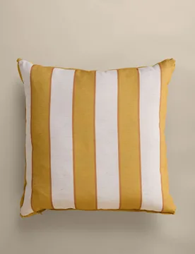 Set of 2 Striped Outdoor Cushions Yellow Mix - M&S - FashionsVida