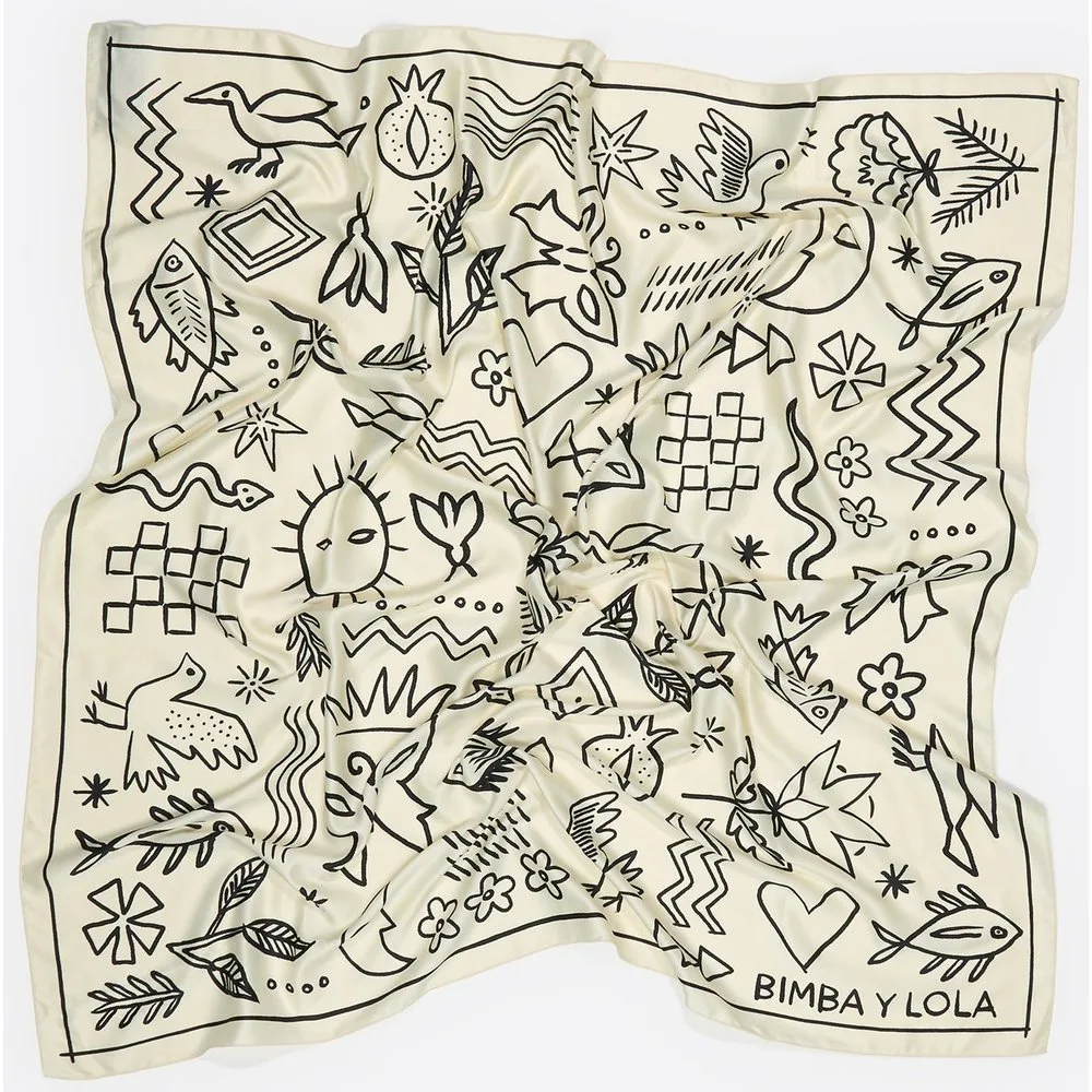 Pañuelo motivos sketch - Bimba y Lola - FashionsVida