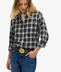 Superdry Damen Flanell-hemd mit OverGrößed-passform Black - Größe: 38
