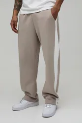 Men's Straight Fit Panelled Jogger Stone Size Large Stone L