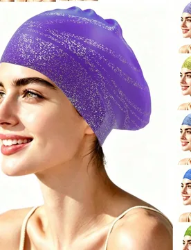 Gorro de natación para cabello largo con protección para los oídos, gorro de natación de silicona duradero para hombres y mujeres adultos, gorro d - Shein - FashionsVida