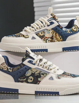 Zapatillas de skateboard casuales con estampado de grafiti, patrón aleatorio de moda para hombres, de peso ligero y cómodas, estilo universitario de - Shein - FashionsVida