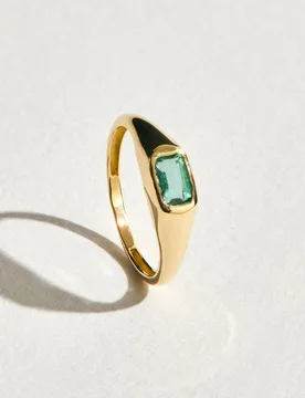 Anillo Sello de oro y esmeralda - El Corte Inglés - FashionsVida