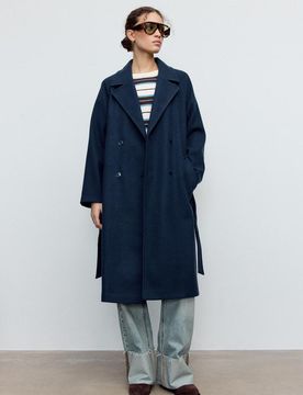 Trenchcoat mit weichem Griff Dunkelblau M