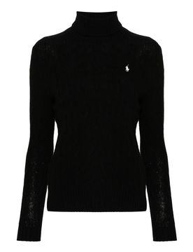 Maglione di dolcevita da logo ricamato