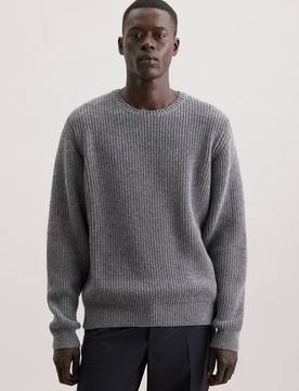 Regular Pullover Uni Grau L