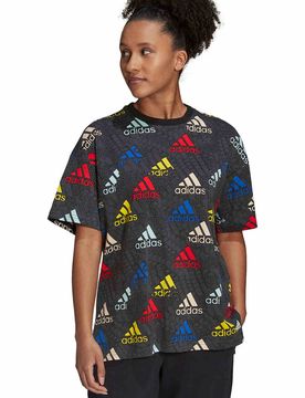 Essentials multi-colored logo boyfriend camiseta manga corta mujer (S)