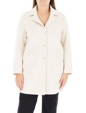 Cappotto misto lana AVORIO 48