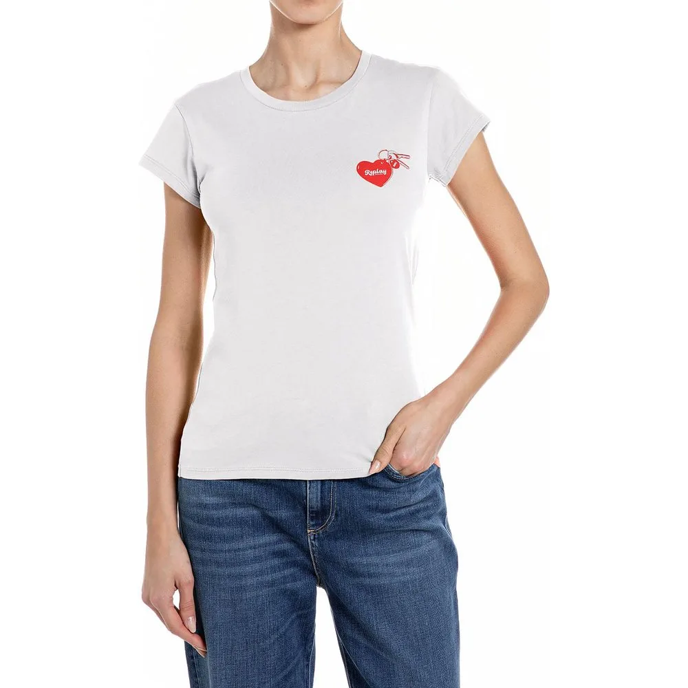 Camiseta de mujer de algodón de manga corta - Replay - FashionsVida