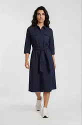 SHIRTDRESS 3/4 SLEEVE CHEST POCKET female