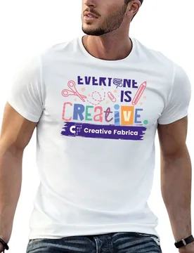 Creative Fabrica "Everyone is Creative" Quote T-Shirt Basic Solid Tee for Daily Use - Aliexpress - FashionsVida