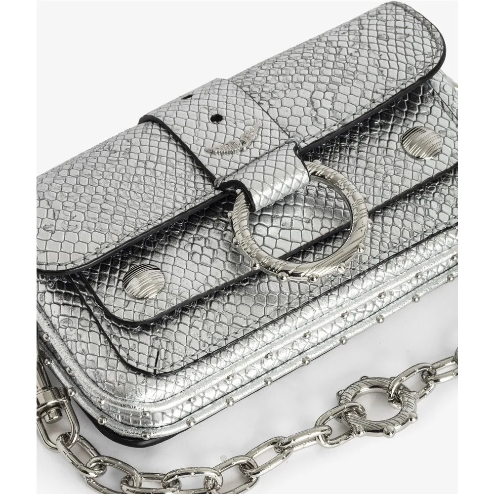 Zadig & Voltaire - Bolso mini de cuero metalizado con efecto pitón y cadena - Zadig & Voltaire - FashionsVida