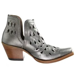 Dixon Studded Womens Silver Boots Leather (Archived) - Size Uk 4.5