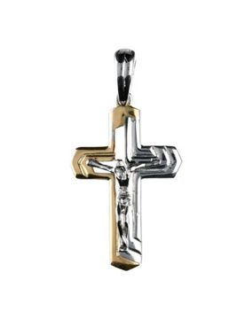 Croce uomo in Oro Giallo e Bianco GL100049