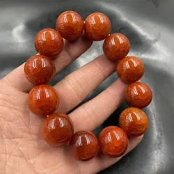 Mm phoenix blood scale round beads, red dragon pattern agate large bead bracelet