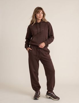Pantaloni jogger con ricamo - marrone