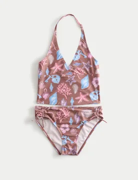 Piece Tankini (6-16 Yrs) Brown Mix female - M&S - FashionsVida