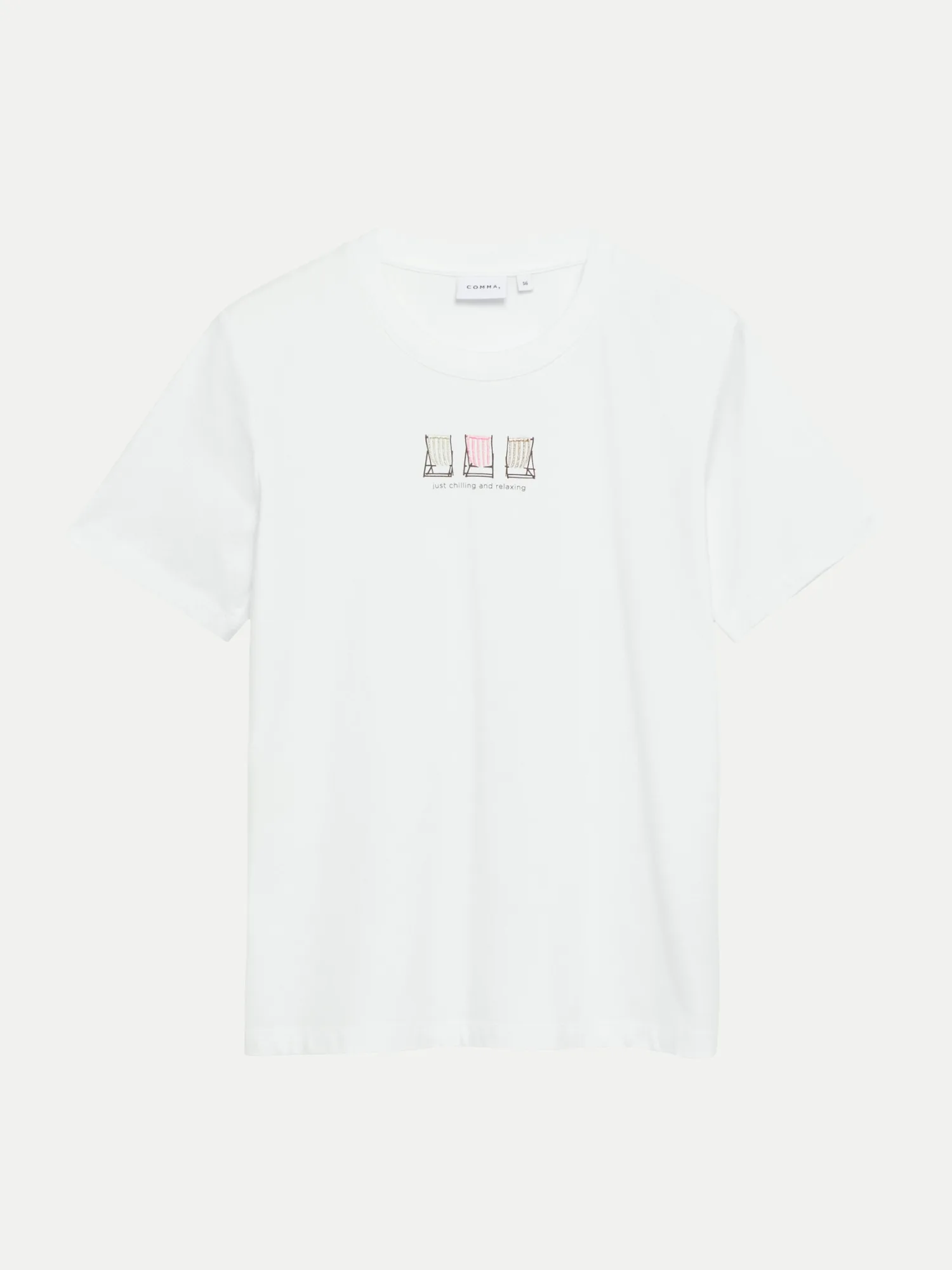 Comma T-Shirt mit Print Weiß 34 - Comma - FashionsVida