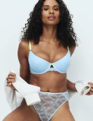Ida Lace High Waisted High Leg Knickers Blue Tint female