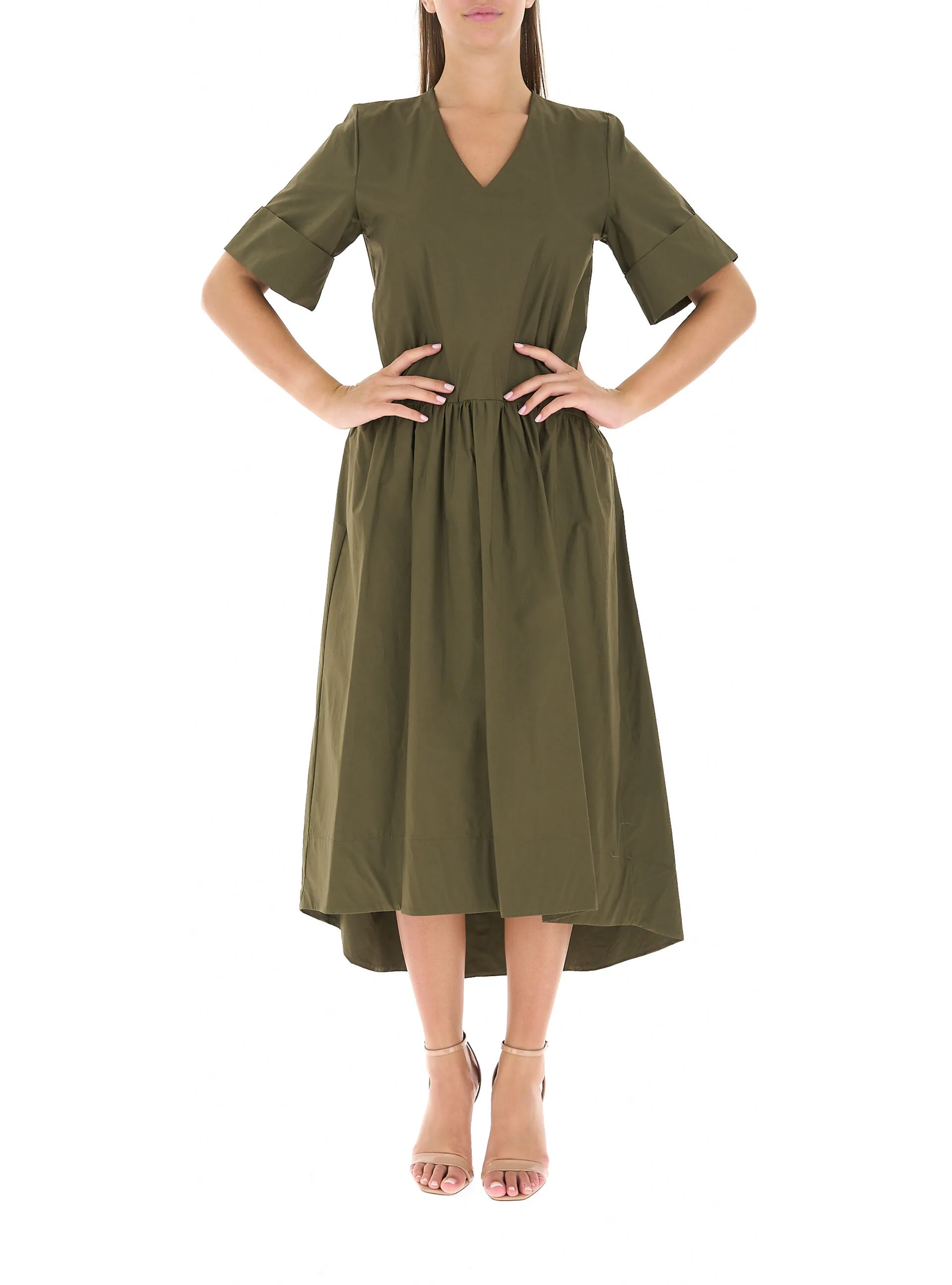 Abito scollo V VERDE MILITARE M - Dixie - FashionsVida
