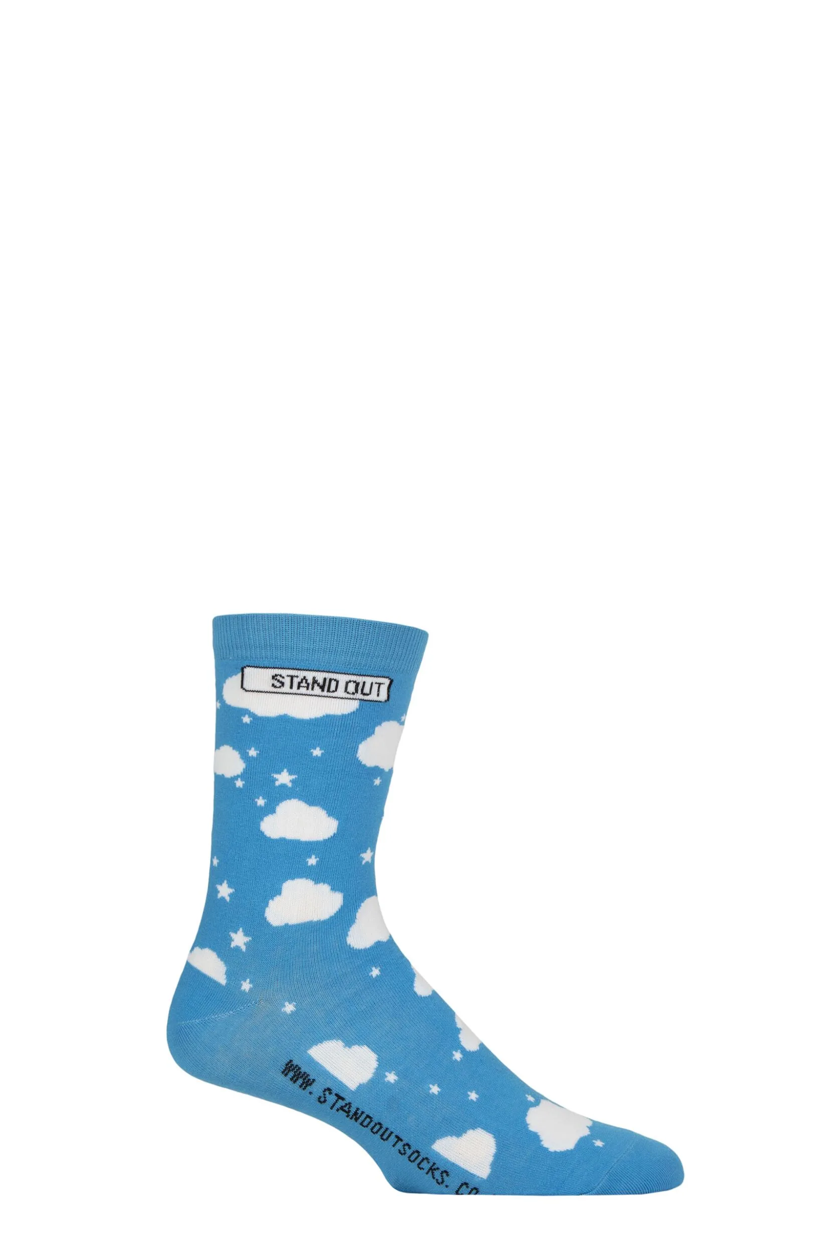 Pair Cloud Nine Cotton Socks Clouds 8-12 - Multi Coloured - Size: 8-12 - Stand Out Socks - FashionsVida
