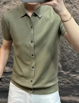 Men's Summer High-End New Fashion Polo Shirt Business Casual Light Luxury Slim Fit Versatile Solid Color Short Sleeve T-Shirt - Aliexpress - FashionsVida